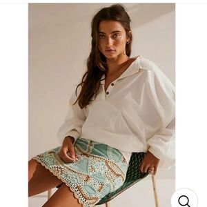 NWT Free People Beach Haru Pullover Top Ivory Sz XS